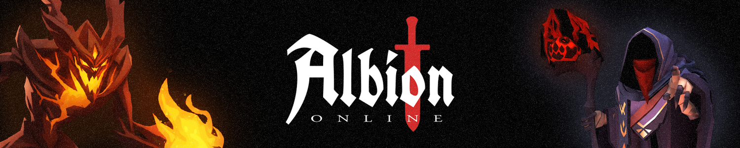 Banner for Albion Online concept work, showing a fantasy battle scene.